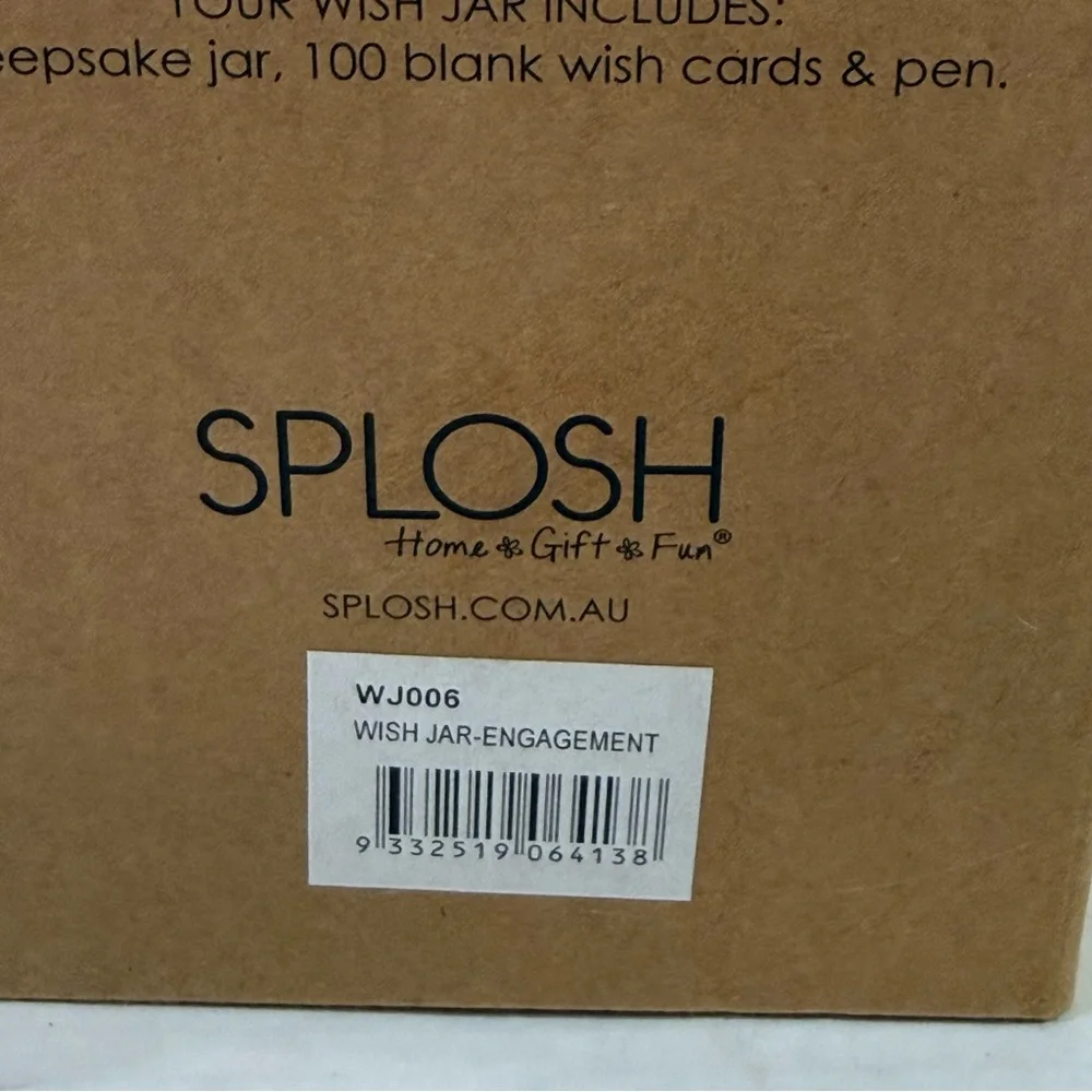NEW Splosh Wish Jar For Engagement Party Adding Best Wishes or Message 100 Wishe